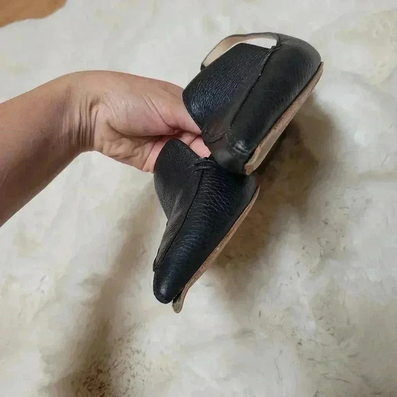 Nicholas Kirkwood Beya Pointed Toe Slingback Pumps Black Leather Flats 3… - Picture 3 of 9